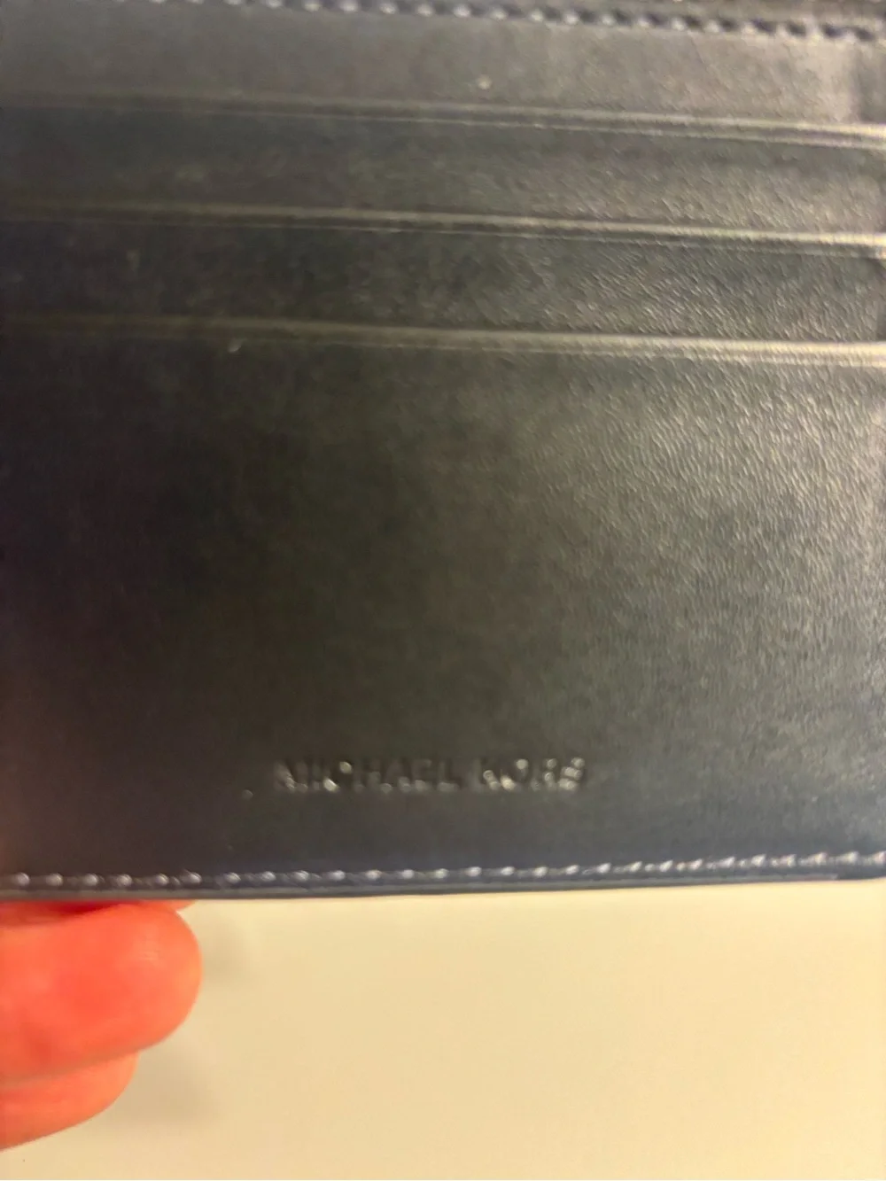 Michael Kors Men’s Signature Coated Canvas Wallet — Black & Blue